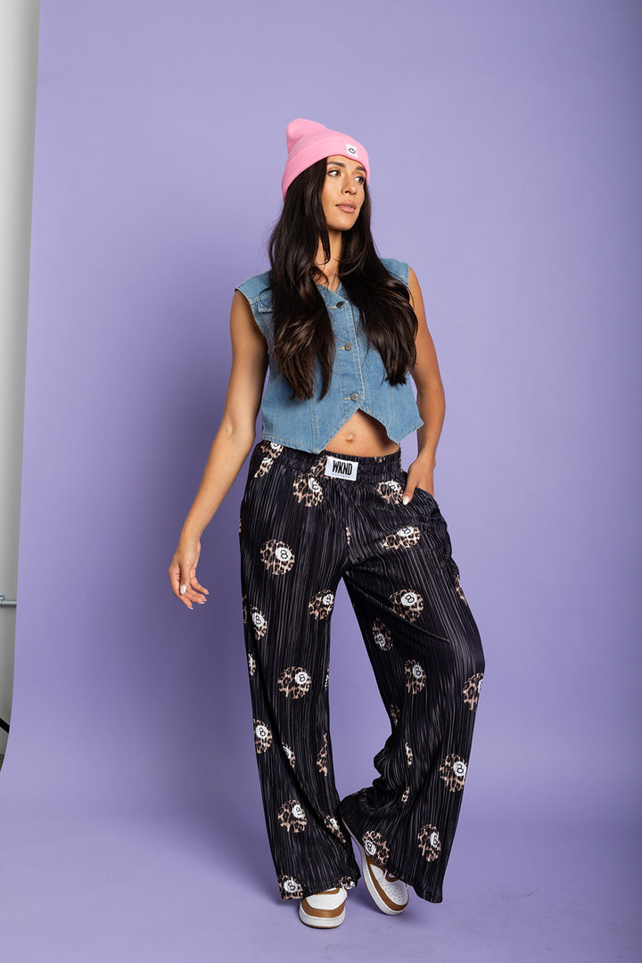 She's Lucky 8 Ball Plisse Pants