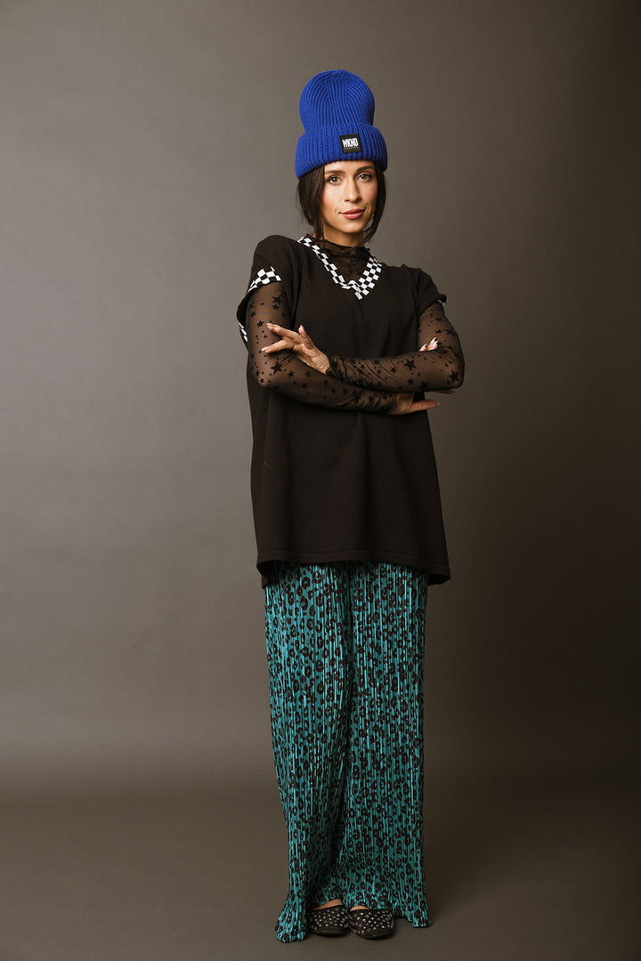 Too Cool Checkered Knit Top