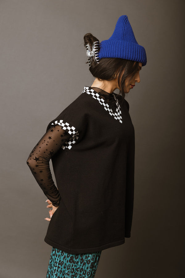 Too Cool Checkered Knit Top