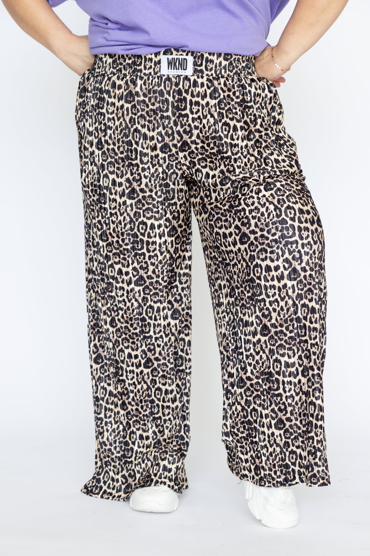 Leopard Plisse Pants