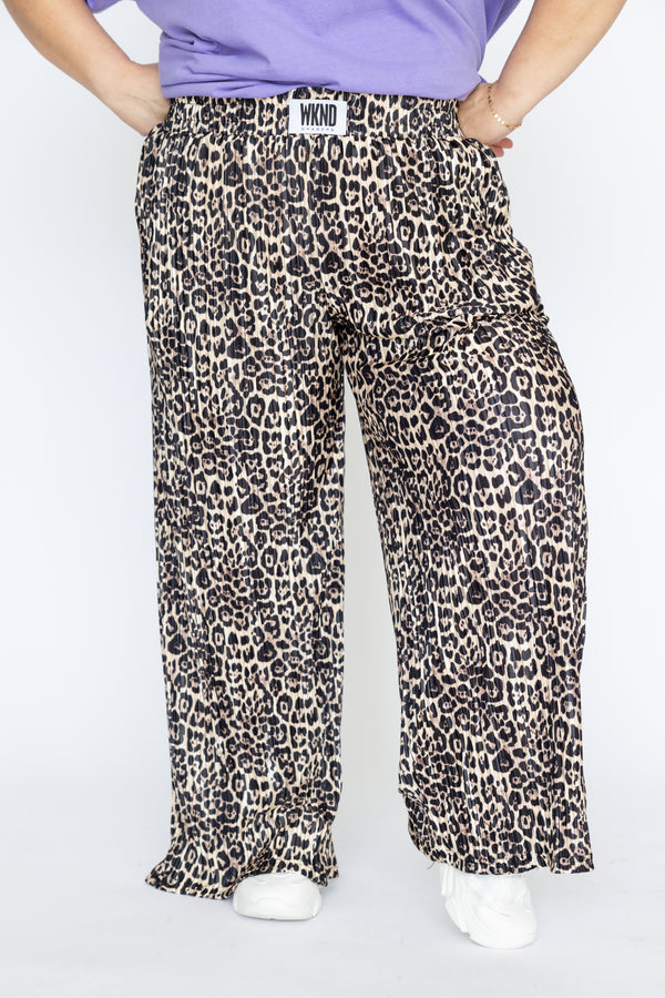 Leopard Plisse Pants