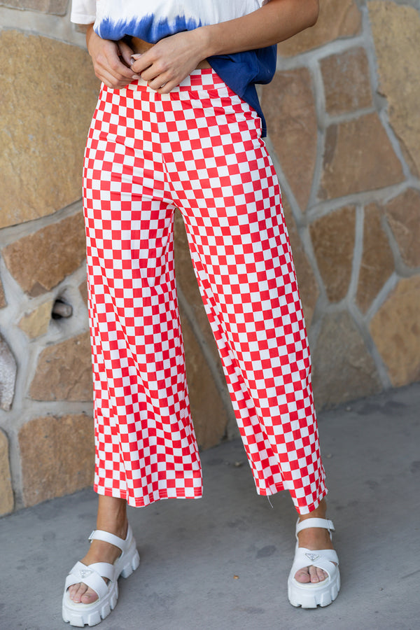 My Reputation Checkered Pants - Red