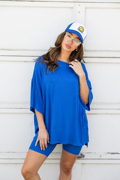 Day Dreamer Ribbed Set - Royal Blue