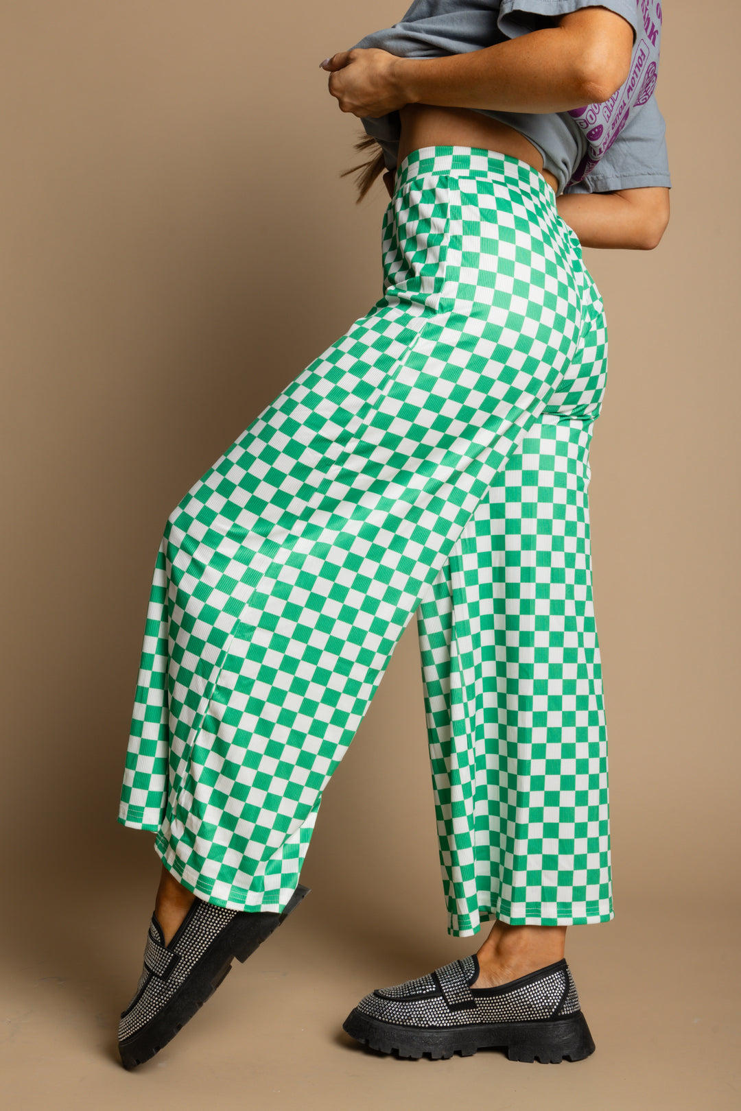 My Reputation Checkered Pants - Green [S-3X]