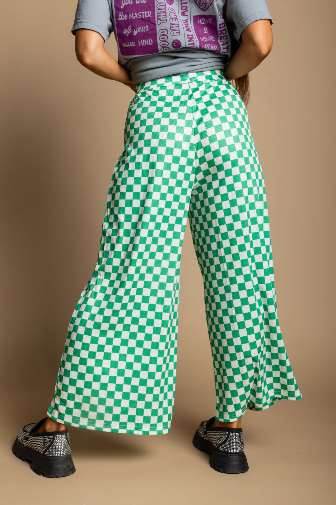 My Reputation Checkered Pants - Green [S-3X]