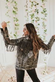 Vibe Check Fringe Denim Jacket