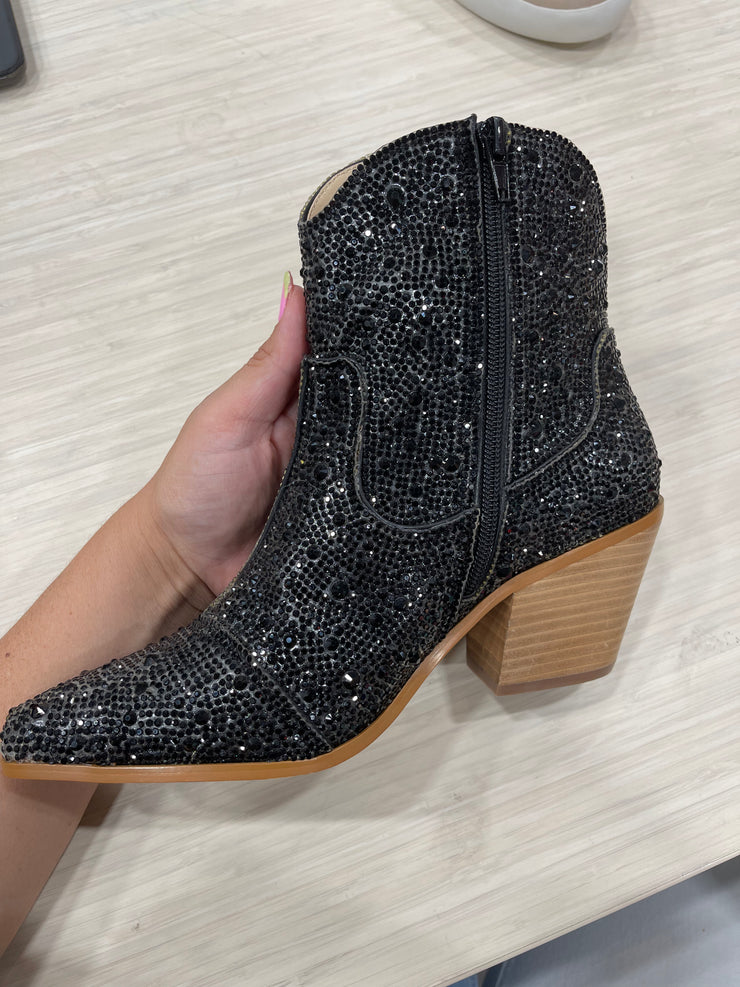 The Shyanne Rhinestone Boots - Black