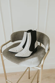 Next Up Studded Heeled Boots - White